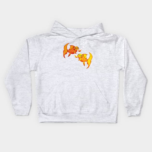 Gold fish Kids Hoodie by maryglu